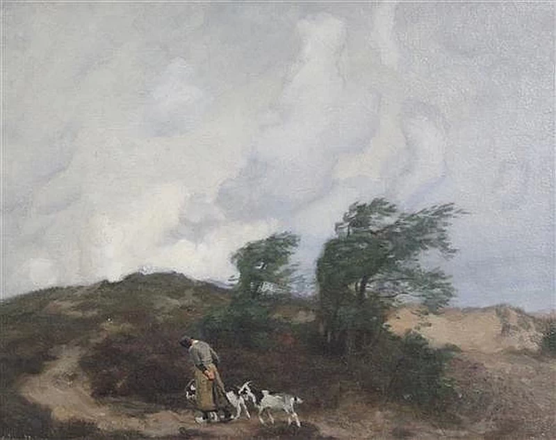 Adrian Scott Stokes - Pastore di capre in un paesaggio spazzato dal vento